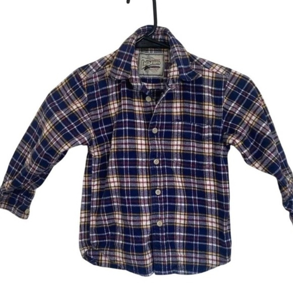 Coliseum Flannel Shirt Boys Size S Plaid Button Up Long Sleeve Casual Sz 5‎